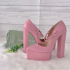 Andrea Wazen “Double Jeu”‎ Platform Mary Jane Pumps